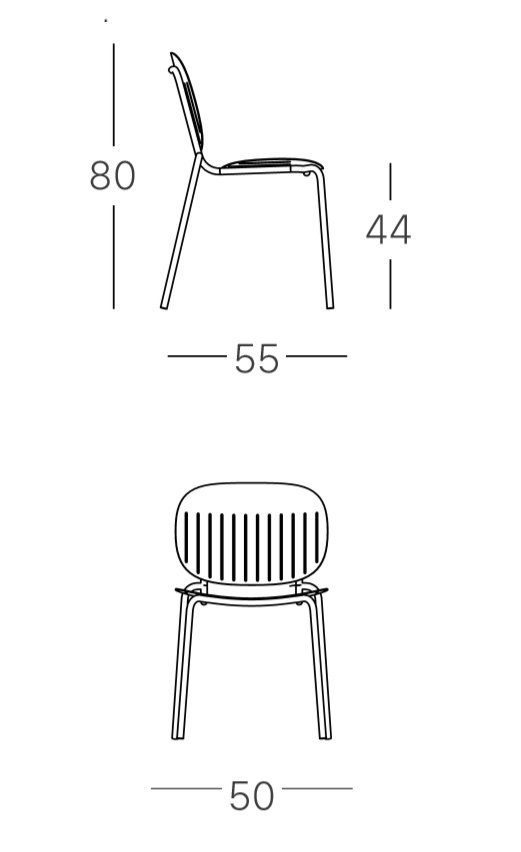 Стул металлический Scab Design Si-Si Barcode голубой