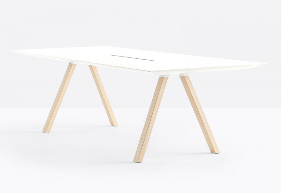 Стол с каналом для протяжки проводов Arki-Table CC Wood