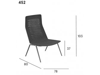 Лаунж-кресло металлическое с обивкой-thumbs-Фото3