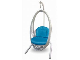 Кресло подвесное плетеное с подушками-thumbs-Фото1