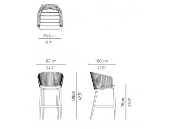 Кресло барное деревянное плетеное-thumbs-Фото3
