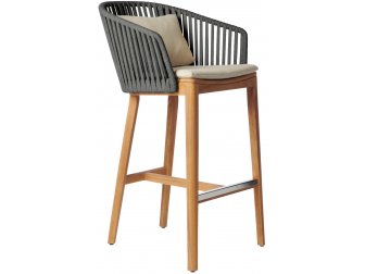 Кресло барное деревянное плетеное-thumbs-Фото1
