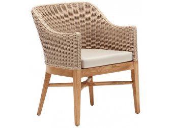Кресло деревянное плетеное с подушкой-thumbs-Фото1