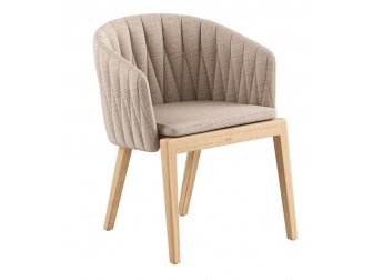 Кресло деревянное с обивкой и подушкой-thumbs-Фото1