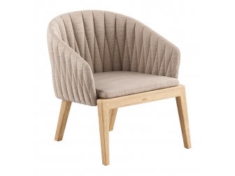 Лаунж-кресло деревянное с обивкой и подушкой-thumbs-Фото1