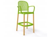 Кресло пластиковое барное Gaber Panama BLB бук, технополимер зеленый Фото 1