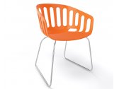 Кресло пластиковое Gaber Basket ST сталь, технополимер оранжевый Фото 1