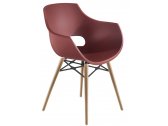 Кресло пластиковое PAPATYA Opal Wox Pro Beech бук, стеклопластик натуральный, кирпично-красный Фото 1