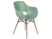 Кресло пластиковое PAPATYA Opal Wox Pro бук, стеклопластик натуральный, зеленый Фото 1
