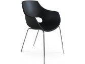 Кресло пластиковое PAPATYA Opal ML сталь, пластик черный Фото 1