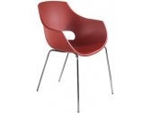 Кресло пластиковое PAPATYA Opal ML сталь, пластик кирпично-красный Фото 1