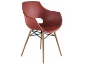 Кресло пластиковое PAPATYA Opal Wox бук, пластик натуральный, кирпично-красный Фото 1