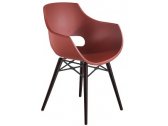 Кресло пластиковое PAPATYA Opal Wox Beech бук, пластик венге, кирпично-красный Фото 1