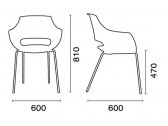 Кресло пластиковое с обивкой PAPATYA Opal ML Pro Soft сталь, стеклопластик, ткань Фото 4