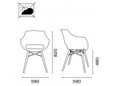 Кресло пластиковое PAPATYA Opal Wox Beech бук, поликарбонат венге, белый Фото 2