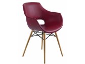 Кресло с обивкой PAPATYA Opal Wox KD сталь, пластик, кожа натуральный, бордовый Фото 1