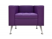 Кресло с обивкой Профдиван Кельн дерево, металл, кожа фиолетовый Фото 2