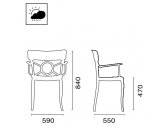 Кресло пластиковое PAPATYA Opera-K полипропилен, стекловолокно, поликарбонат антрацит, белый Фото 2