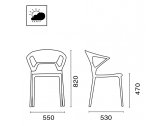 Кресло пластиковое PAPATYA Ego-K полипропилен, стекловолокно, поликарбонат антрацит, прозрачный Фото 2