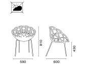 Кресло прозрачное PAPATYA Flora ML сталь, пластик фиолетовый Фото 2