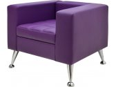Кресло с обивкой Профдиван Кельн дерево, металл, кожа фиолетовый Фото 1