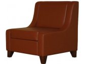 Кресло с обивкой Профдиван Версаль дерево, кожа коричневый Фото 1