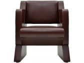 Кресло с обивкой Профдиван Киль дерево, кожа коричневый Фото 1