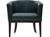 Кресло с обивкой Профдиван Вальтер дерево, кожа темно-синий Фото 2