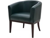 Кресло с обивкой Профдиван Вальтер дерево, кожа темно-синий Фото 1