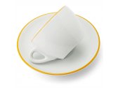 Кофейная пара для капучино Ancap Verona Rims фарфор желтый, ободок на чашке/блюдце Фото 2