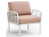 Кресло пластиковое с подушками Nardi Komodo Poltrona стеклопластик, акрил белый, розовый Фото 1