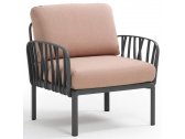 Кресло пластиковое с подушками Nardi Komodo Poltrona стеклопластик, акрил антрацит, розовый Фото 1