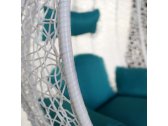 Кресло плетеное подвесное KVIMOL КМ-0031 сталь, искусственный ротанг белый, бирюзовый Фото 9