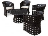 Обеденный комплект плетеной мебели KVIMOL KM-0009 алюминий, искусственный ротанг черный, бежевый Фото 1
