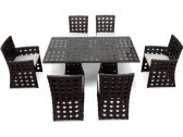 Обеденный комплект плетеной мебели KVIMOL KM-0012 алюминий, искусственный ротанг черный Фото 2