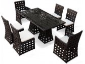 Обеденный комплект плетеной мебели KVIMOL KM-0012 алюминий, искусственный ротанг черный Фото 1