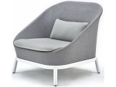 Кресло металлическое с обивкой Grattoni Bayside алюминий, текстилен белый, серый Фото 1