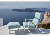 Кресло-шезлонг с пуфом Grattoni Nozum алюминий, ткань sunbrella белый, светло-серый Фото 4