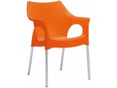 Кресло пластиковое Scab Design Ola анодированный алюминий, полипропилен оранжевый Фото 1
