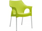 Кресло пластиковое Scab Design Ola анодированный алюминий, технополимер зеленый Фото 1