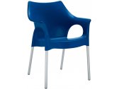 Кресло пластиковое Scab Design Ola анодированный алюминий, полипропилен синий Фото 1
