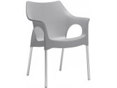 Кресло пластиковое Scab Design Ola анодированный алюминий, полипропилен светло-серый Фото 1