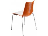 Стул пластиковый Scab Design Zebra Bicolore 4 legs сталь, полимер хром, белый, оранжевый Фото 1