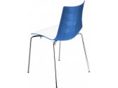 Стул пластиковый Scab Design Zebra Bicolore 4 legs сталь, полимер хром, белый, синий Фото 1