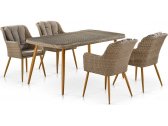 Комплект плетеной мебели Afina T363B/Y363B-W65 4PCS Light Brown искусственный ротанг, сталь светло-коричневый Фото 1