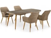 Комплект плетеной мебели Afina T363B/Y360B-W65 4PCS Light Brown искусственный ротанг, сталь светло-коричневый Фото 1