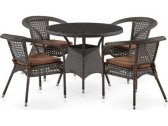 Комплект плетеной мебели Afina T220CT/Y32-W53 Brown 4Pcs искусственный ротанг, сталь коричневый Фото 1