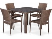 Комплект плетеной мебели Afina T341B/Y376-W773-90x90 4Pcs Brown искусственный ротанг, сталь коричневый Фото 1