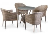 Комплект плетеной мебели Afina T705ANT/Y350G-W1289 4Pcs Pale искусственный ротанг, сталь палевый Фото 1