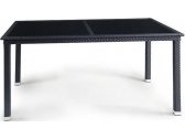 Стол плетеный со стеклом Afina T246A-W5 160x90 Black  искусственный ротанг, сталь черный Фото 1